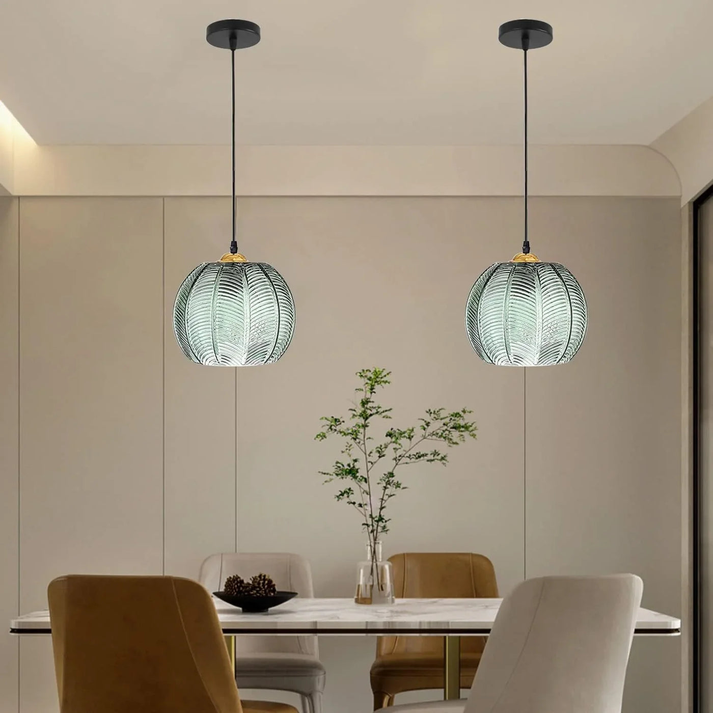 Delira Hanglamp Palmblad Glas Boho
