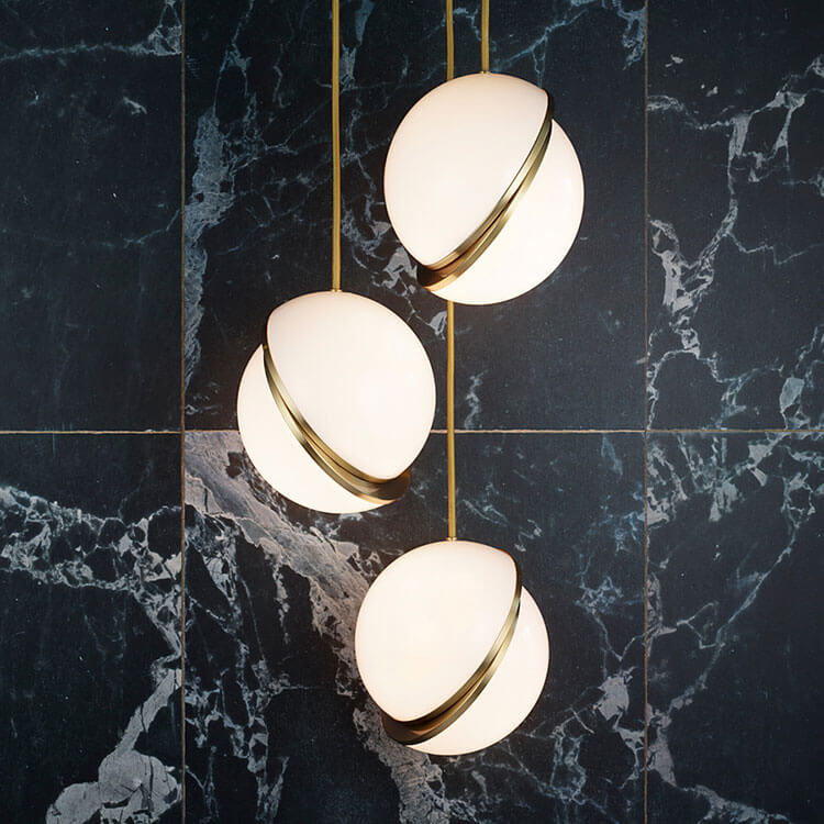 Delira Hanglamp Messing Opaalglas