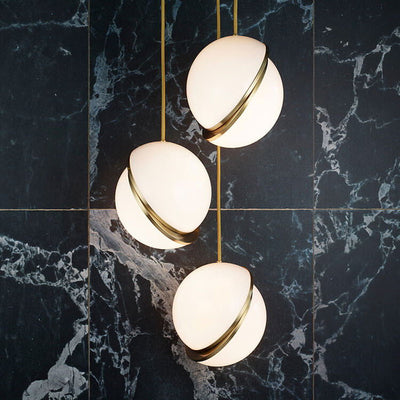 Delira Hanglamp Messing Opaalglas