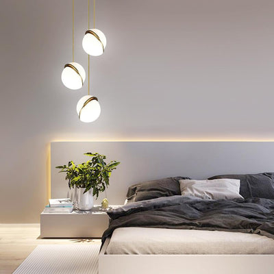 Delira Hanglamp Messing Opaalglas